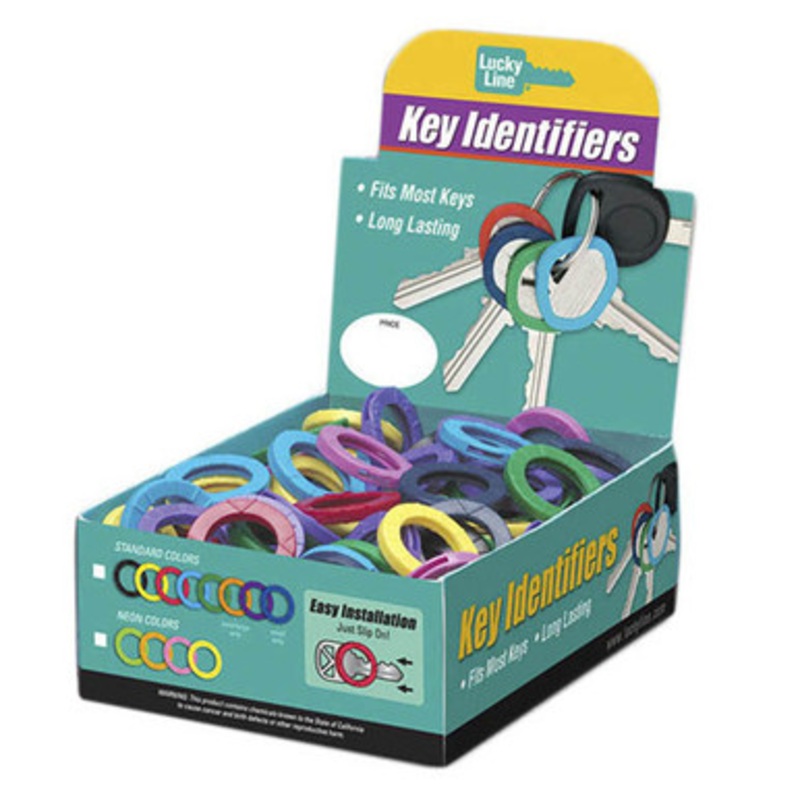 Lucky Line Medium Key Identifier ASSORTED NEON – 200 Pcs – Display Box