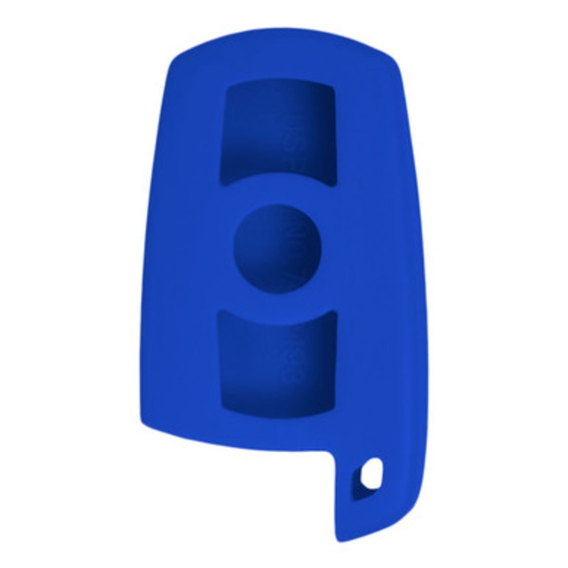 Replacement Silicone Jacket Keyless Remote Cover BMWJ23 for BMW 3 Button Smart Key FCC ID: KR55WK49147 – Blue