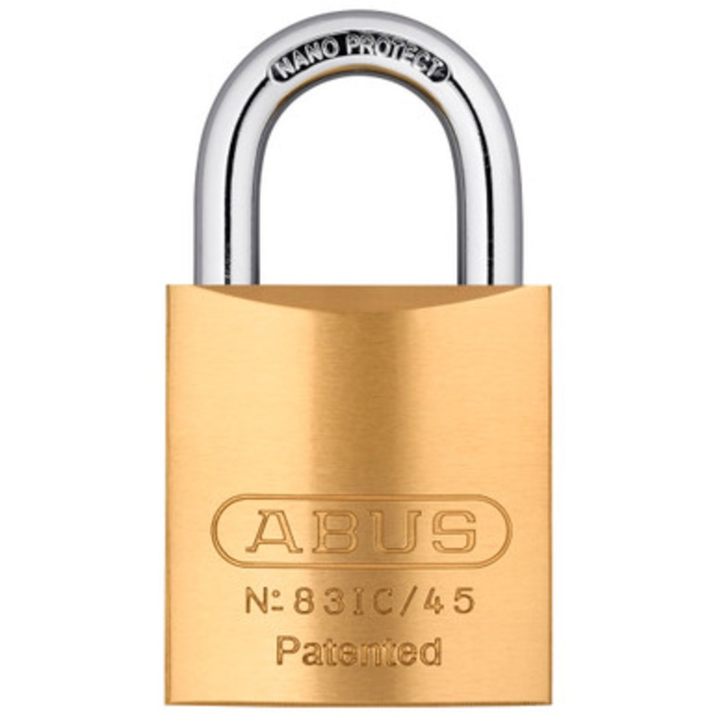 ABUS 83 Series Padlock – SFIC 83IC/45 Brass 1-inch Hardened Steel Without Cylinder