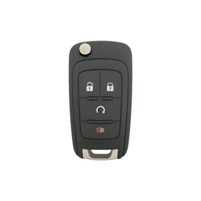 GM 4 Button Flip Key Replacement Case with Remote Start