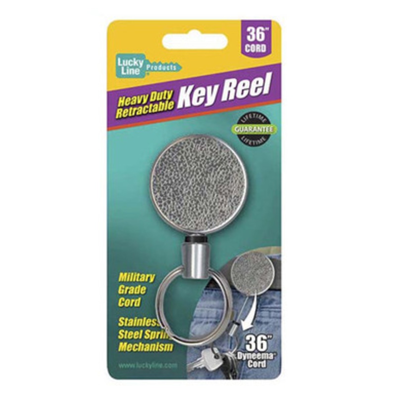 Lucky Line Mid-Size Heavy-Duty Reel in Stainless Steel 36-Inch – 1 Pcs – Carded