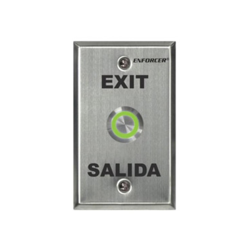 Seco-Larm Vandal Resistant Multicolor Illuminated Momentary Pushbutton RTE Plate – Single-gang