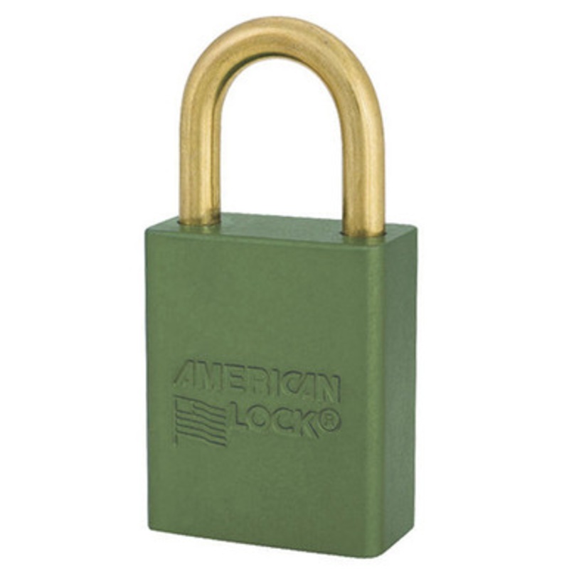 American Lock #A1105 1-1/2 in Aluminum Safety Lockout Padlock 0 Bitted – Green