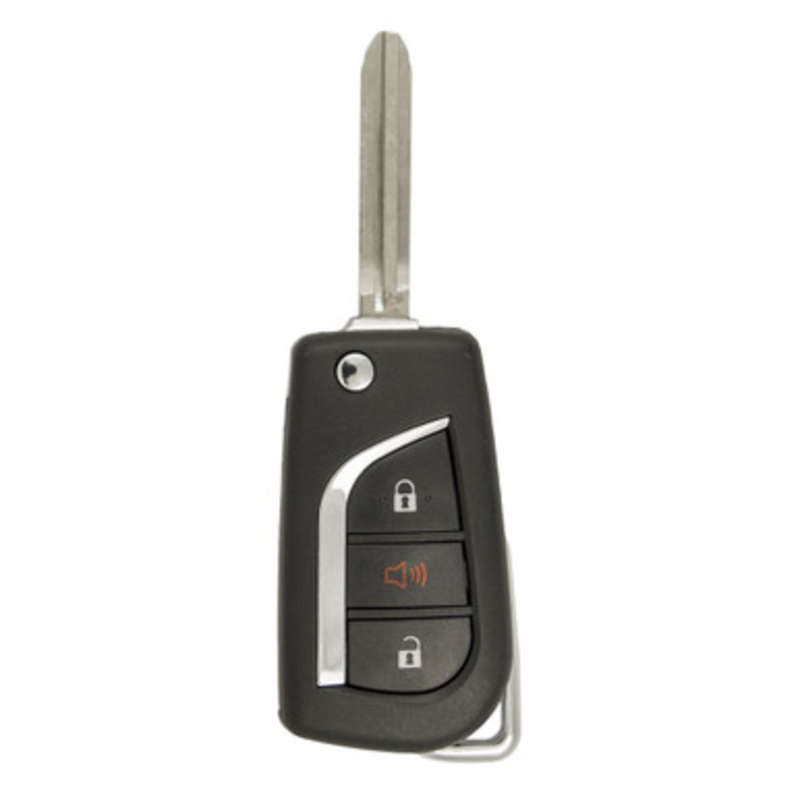 Keyless2Go 3 Button Remote Flip Key Replacement For Toyota GQ4-29T / 89070-02250 / 4D67 Chip, TLS-KH3-073-AFB-ZZZZ-001