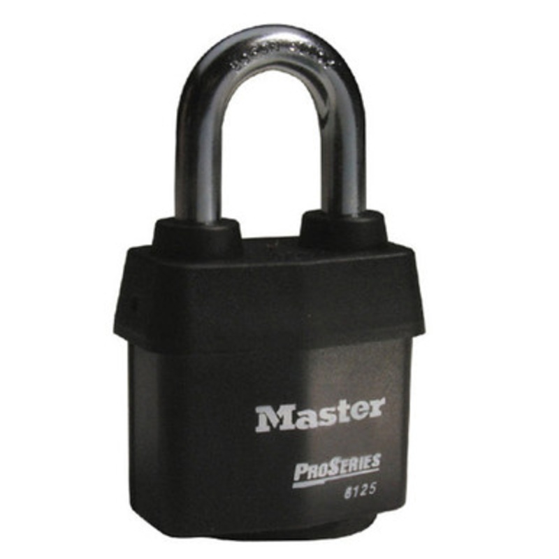 Master Lock #6125 2-3/8 in Wide ProSeries Weather Tough Laminated Steel Pin Tumbler Padlock – Without Cylinder