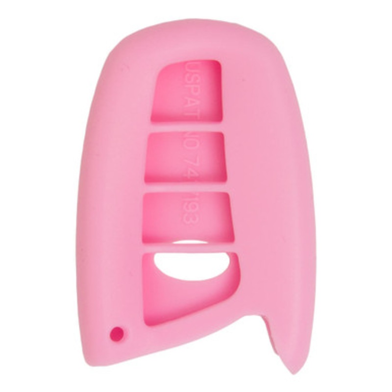 Replacement Silicone Jacket Keyless Remote Cover HYKIK54 for Hyundai 4 Button Smart Key FCC ID: SY5DMFNA04 – Pink