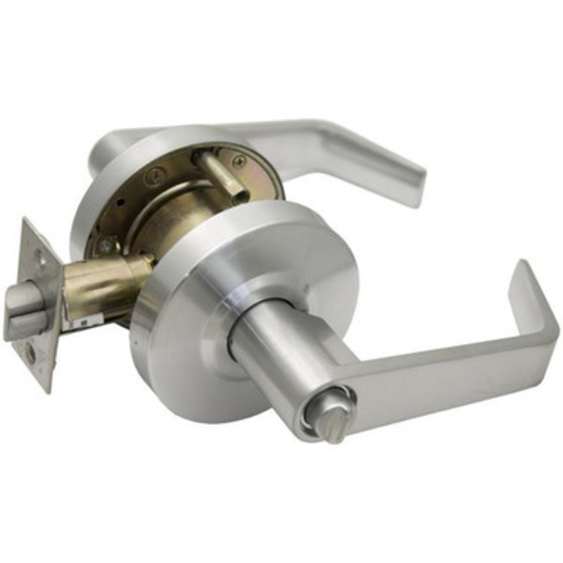 Tell L2053 Grade 2 Door Lever – Entry – SC4 – K2 – Satin Chrome 26D – 2-3/8 BACKSET
