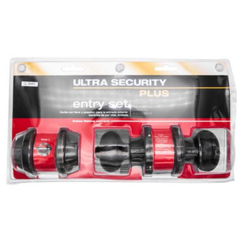 Ultra 42049 Biscuit Combo Pack Door Knob & Deadbolt – SC1 – US10B