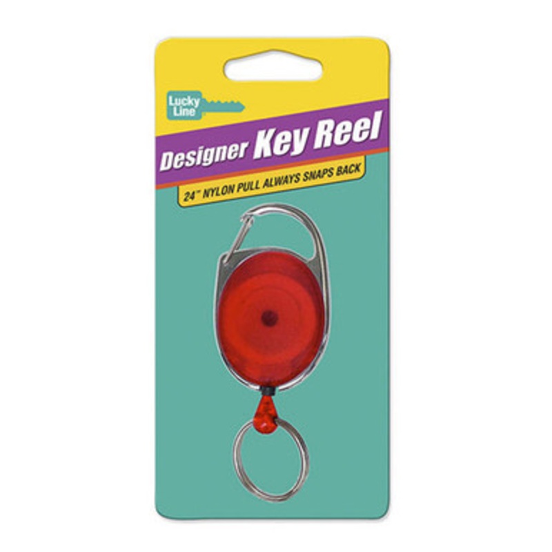 Lucky Line OVAL Key Reel Retractor ASSORTED – 5 Pcs – Carded
