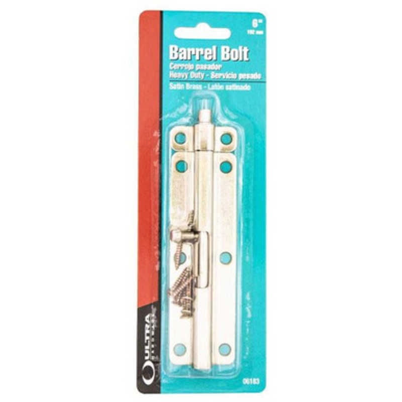 Ultra 06183 Heavy Duty 6 Inch Barrel Bolt  – Satin Brass – US3