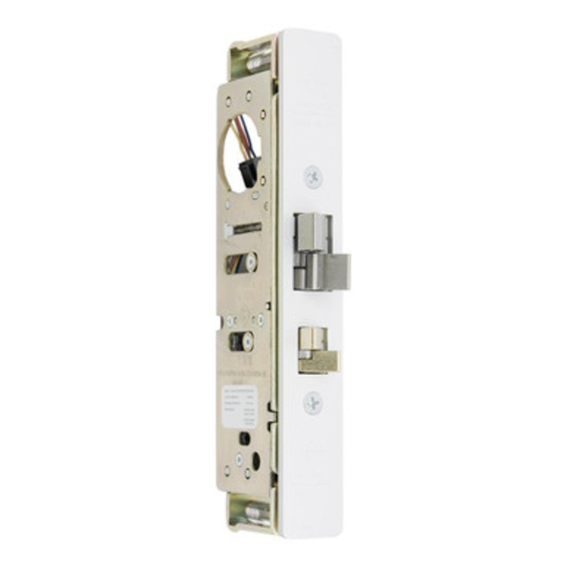Adams Rite Steel Hawk 4300 Electrified Deadlatch, 1-1/8 Backset, No Monitoring, Surface Mount, Flat/Standard Jamb – Clear Anodized