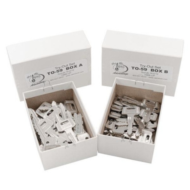 Aero Lock SUZ12 Tryout Keys Set Suzuki ATV and Motorcycles 1988 & Up – Code Series: 6001-7000 – 64 Keys