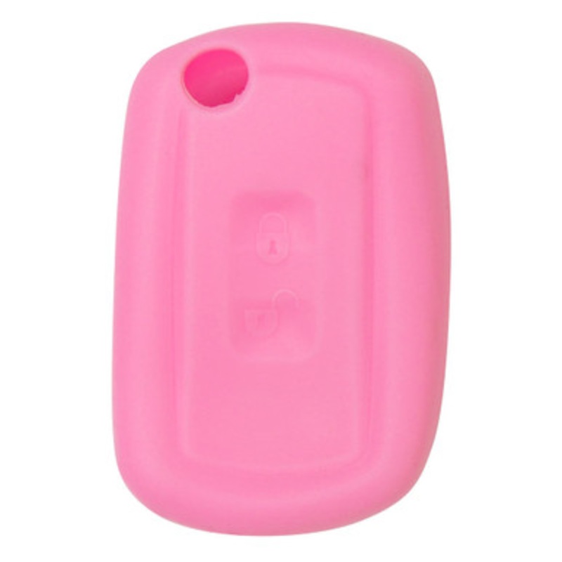 Replacement Silicone Jacket Keyless Remote Cover LROVU13 for Land Rover 3 Button Flip Key FCC ID: YWX000071 – Pink