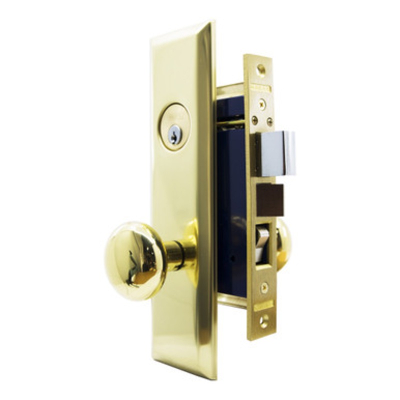 MARKS 114A Metro Mortise Apartment Knob Lockset HD – Entrance – 1-1/4 x 8 – Polished Brass – Left Hand