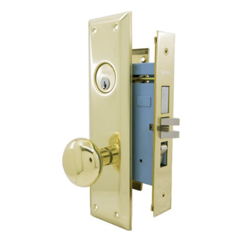 MARKS 71A Metro Mortise Entrance Knob Lockset – Entrance – 1-1/4 x 8 – Polished Brass – Left Hand