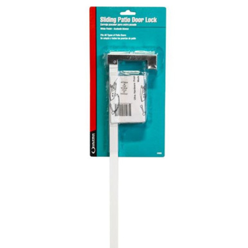 Ultra 44905 Patio Bar / Charlie Bar Sliding Door Lock – White