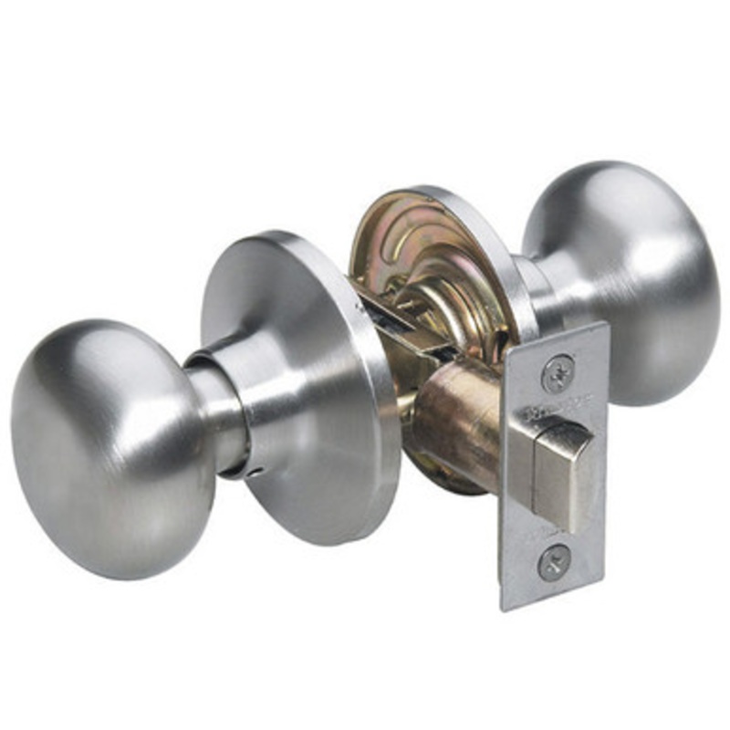 Master Lock BC0415BOX Biscuit Door Knob – Passage – Satin Nickel