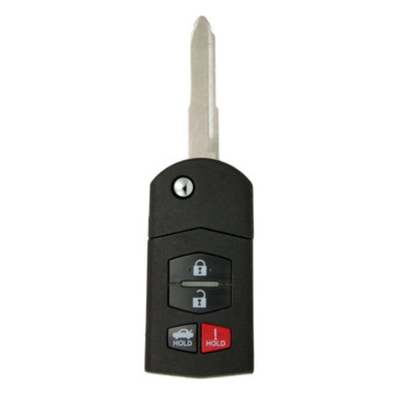 Keyless2Go 4 Button Remote Flip Key Replacement for Mazda KPU41788