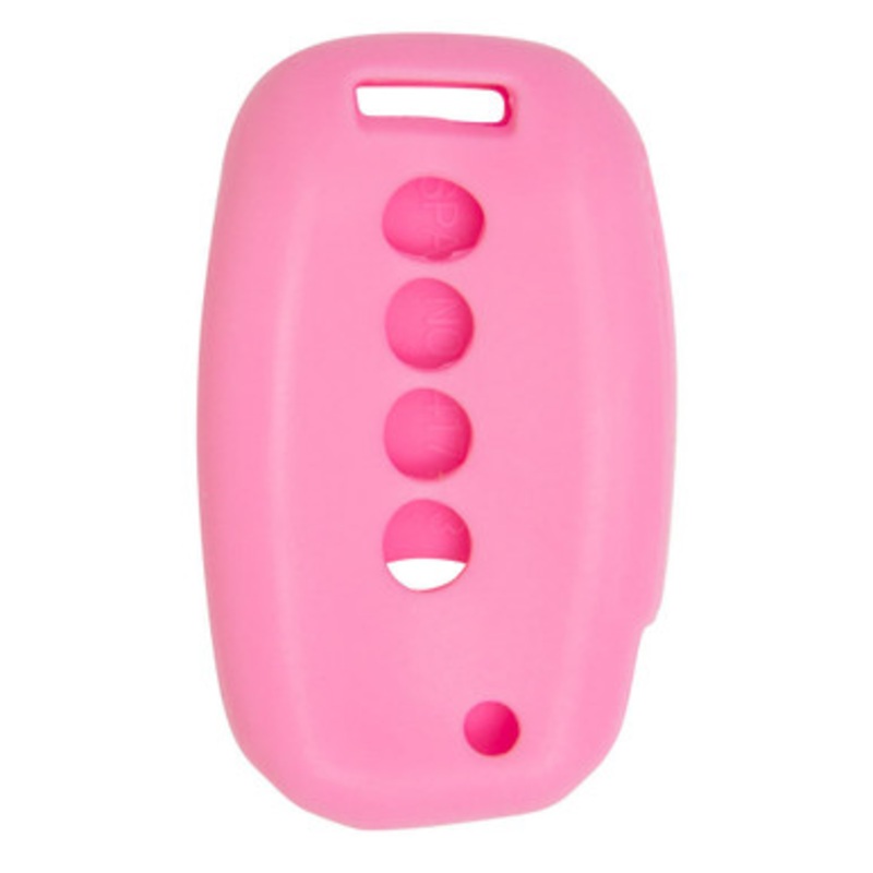 Replacement Silicone Jacket Keyless Remote Cover HYKIK64 for Kia 4 Button Flip Key FCC ID: OSLOKA-870T – Pink