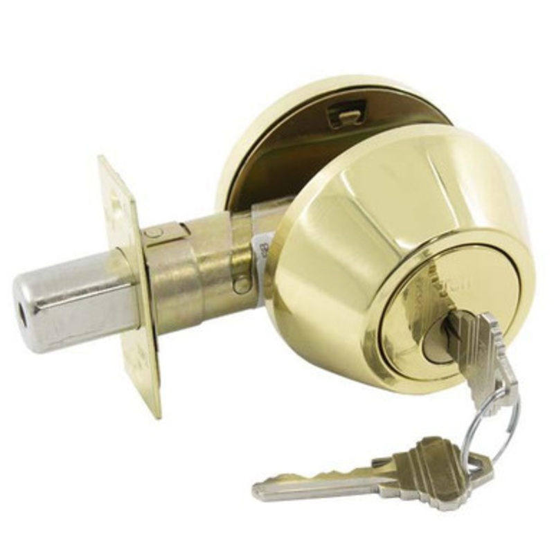 TELL PRO LINE Grade 3 Single Cylinder DeadBolt – KA4 ADJ4 SCC – Bright Brass US3