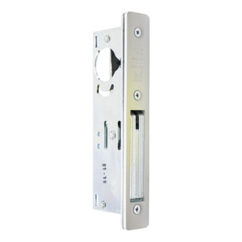 Adams Rite MS1850S Series MS Deadlock, Flat Faceplate, 1-1/8 Backset, Straight Bolt, Non-Handed – Clear Anodized