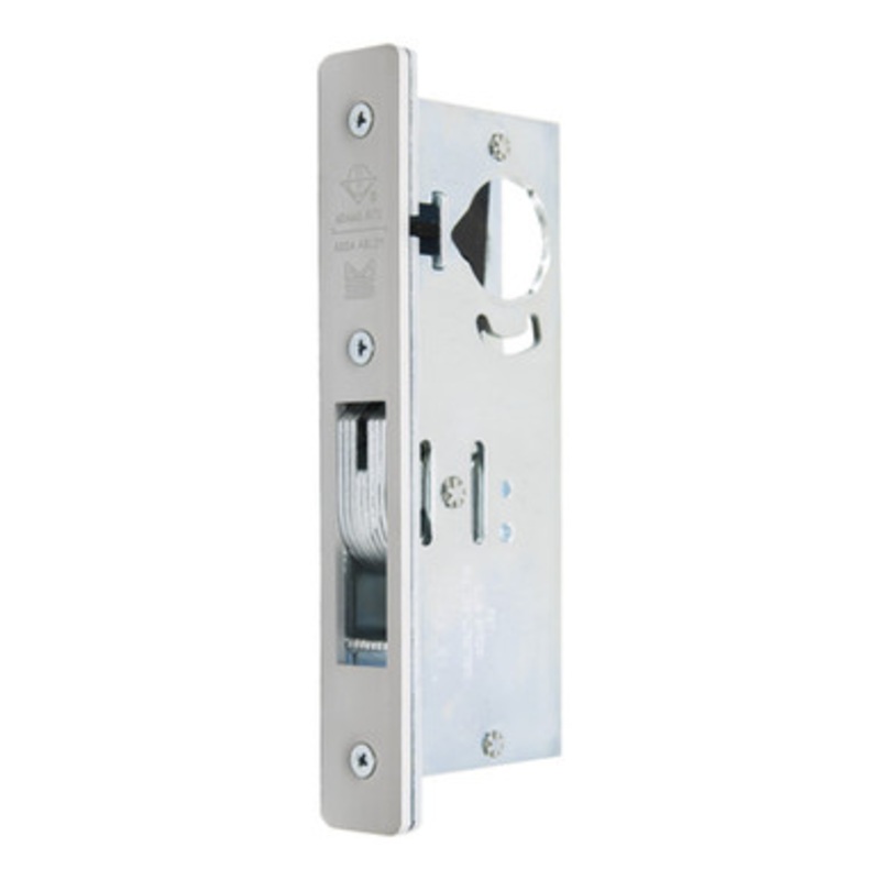Adams Rite MS1850S Series MS Deadlock, Flat Faceplate, 1-1/2 Backset, Hookbolt, Non-Handed – Clear Anodized
