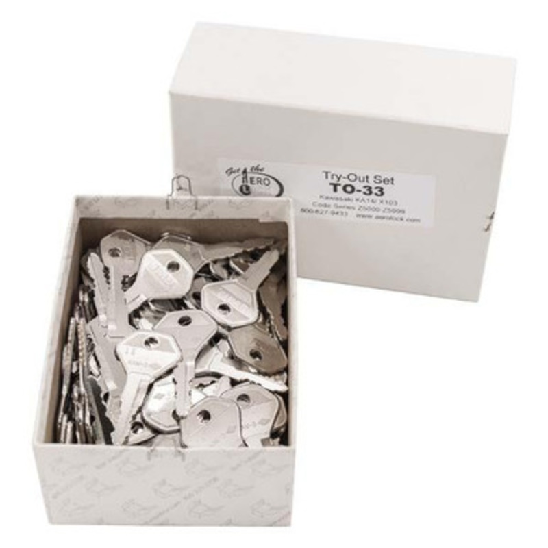 Aero Lock KA14 Tryout Keys Set For Kawasaki Motorcycles – Code Series: Z5000-Z5999 – 32 Keys