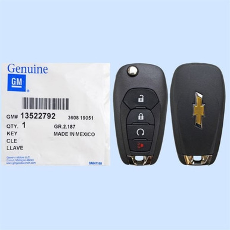 Chevrolet 4 Button Remote Flip Key LXP-T004 13522770, 433 MHz – New OEM