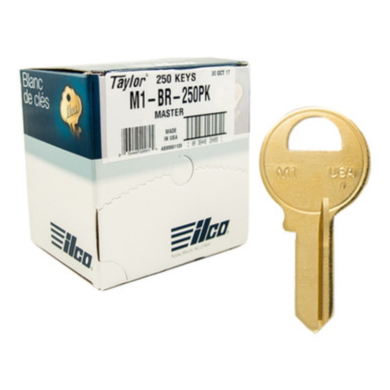 Ilco M1 1092 Metal Key Blank For Various Master Padlocks – Bronze (250 Pack)