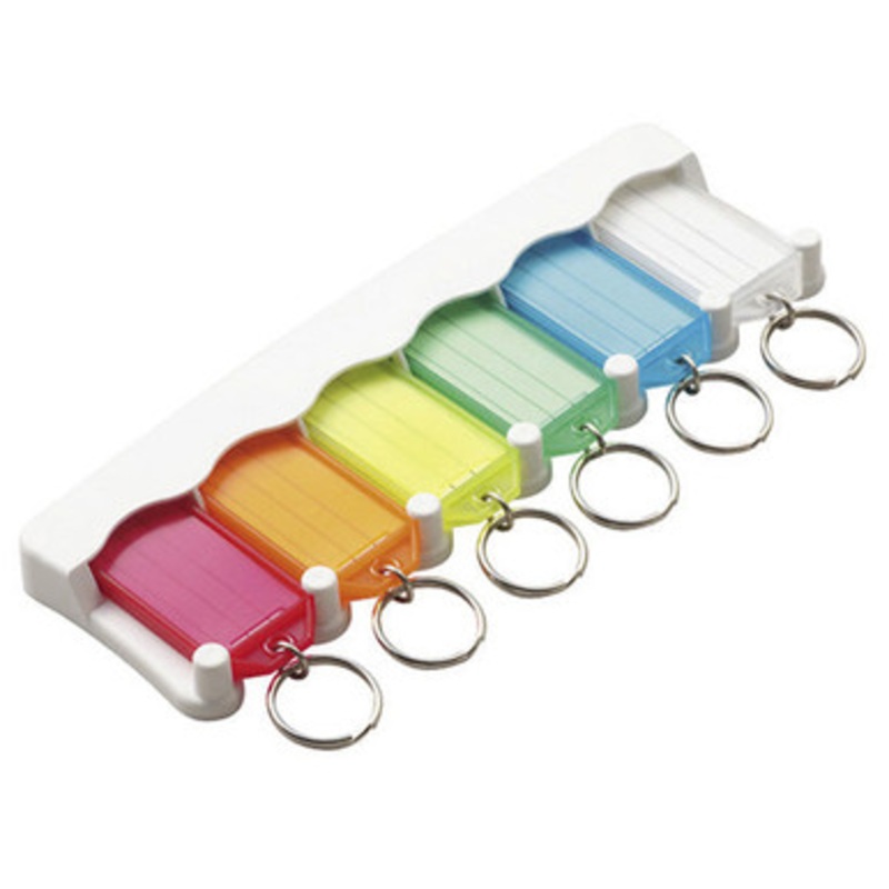 Lucky Line 6 Key Tag Rack Blister White – 1 Pcs – Carded