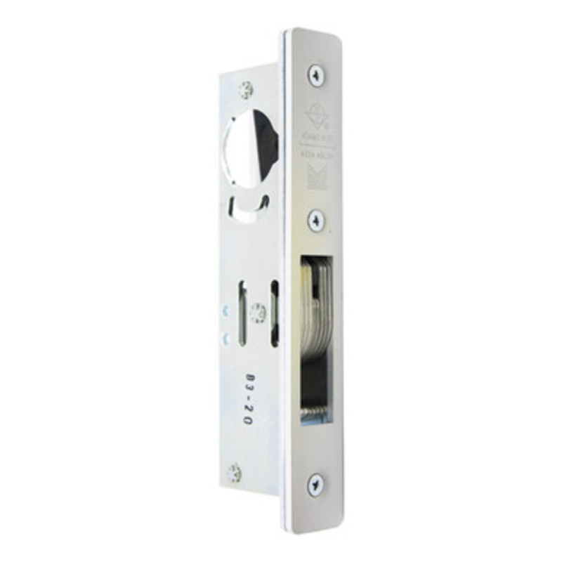 Adams Rite MS1850S Series MS Deadlock, Flat Faceplate, 31/32 Backset, Hookbolt, Non-Handed – Clear Anodized