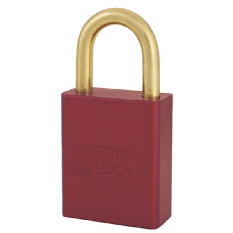 American Lock #A1105 1-1/2 in Aluminum Safety Lockout Padlock 0 Bitted – Red