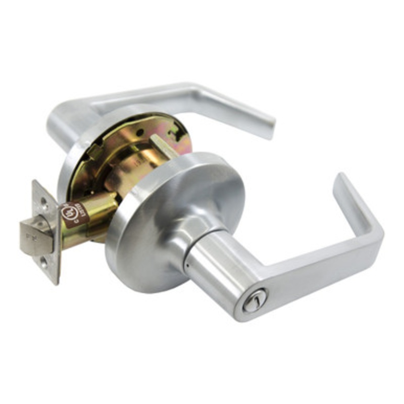 PLS L140 Grade 1 Door Lever 2-3/4 – Privacy – Satin Chrome 26D