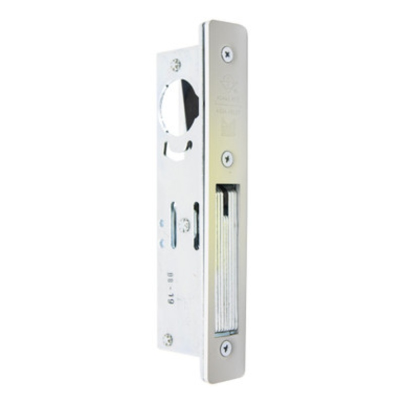 Adams Rite MS1850S Series MS Deadlock, Flat Faceplate, 31/32 Backset, Straight Bolt, Non-Handed – Clear Anodized