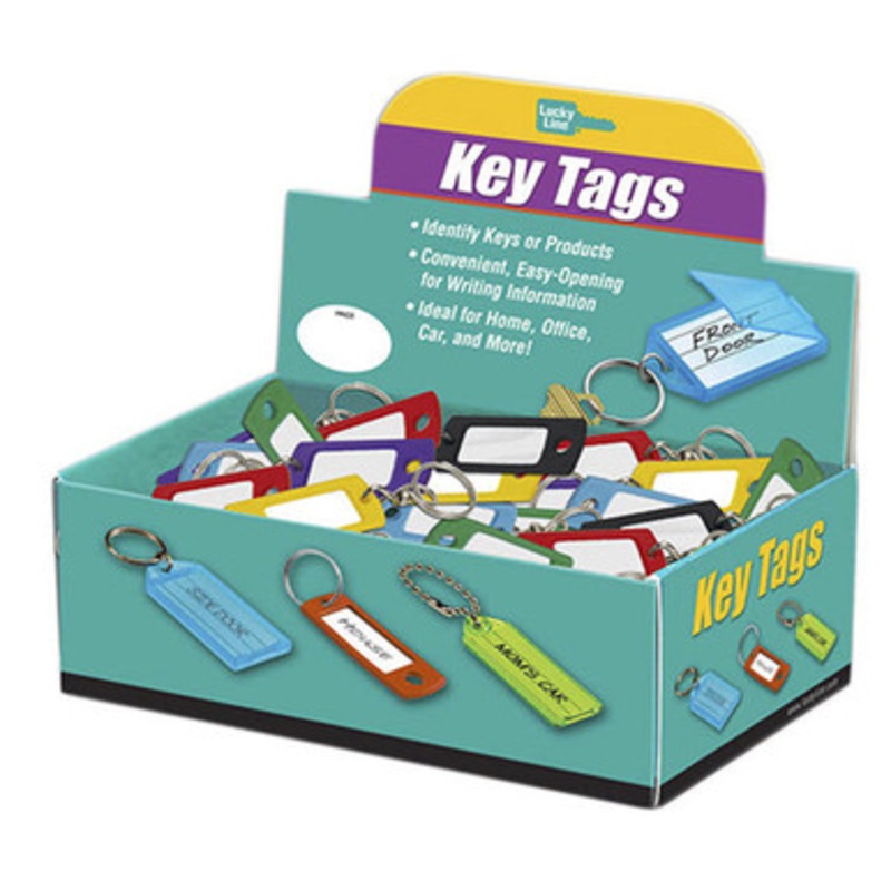Lucky Line ID Key Tag with Swivel Ring ASSORTED – 200 Pcs – Display Box