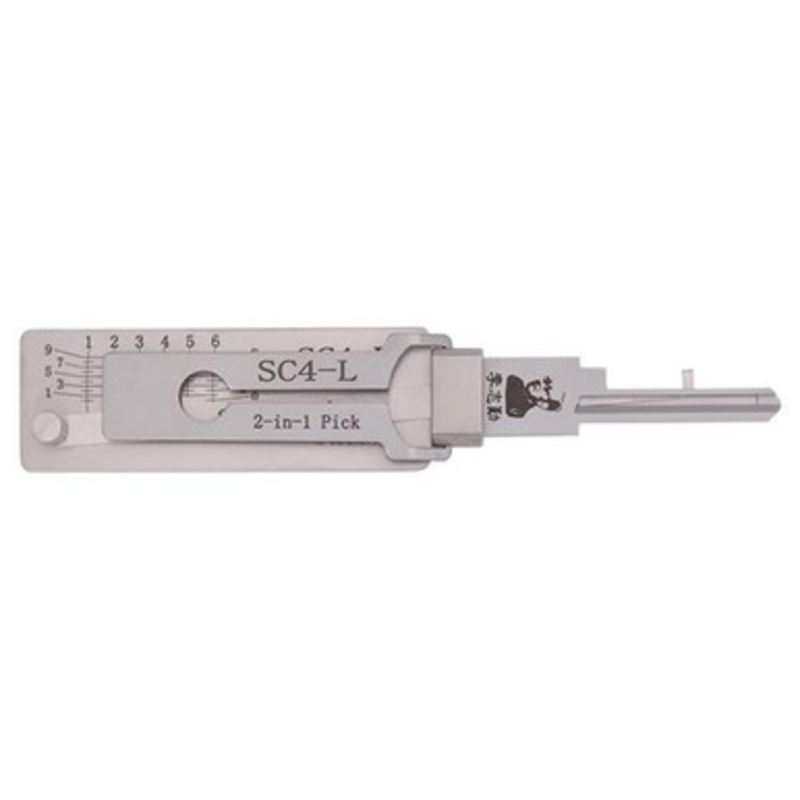 Original Lishi 2-in-1 Pick For SC4 With Reversed Reading Pane For Right Hand Hinged Doors And Lever Locks With Horizontal Lock Cylinders – Anti-Glare