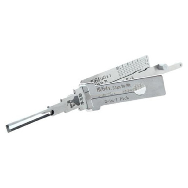 Original Lishi HU64 Mercedes S34YS TWIN LIFTERS 2-in-1 Pick – Ignition/Door/Trunk – Anti Glare