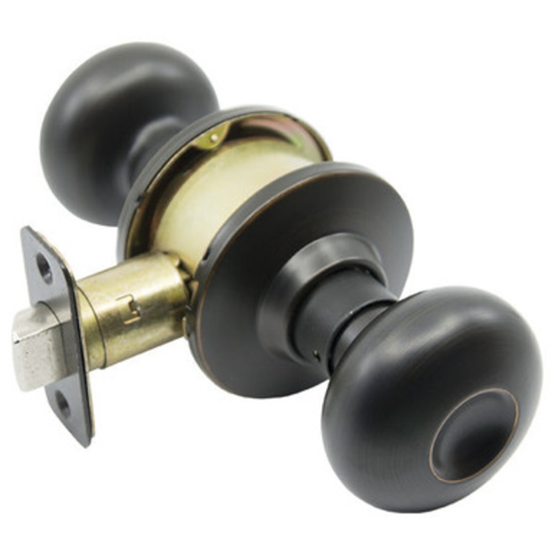 PLS K310P Grade 3 Plymouth Style Door Knob ADJ – PASSAGE – Aged Bronze 11P