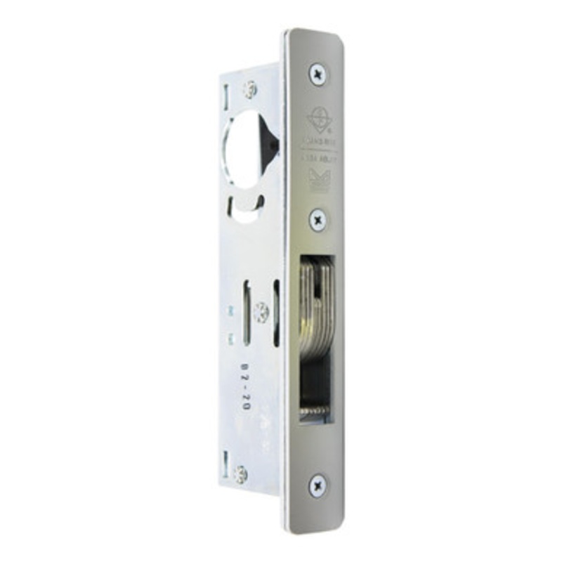 Adams Rite MS1850S Series MS Deadlock, Radius Faceplate, 1-1/8 Backset, Hookbolt, Non-Handed – Clear Anodized