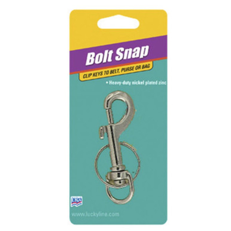Lucky Line Bolt Snap Bolt Snap With 1-1/8-Inch Split Key Ring – 5 Pcs – Carded