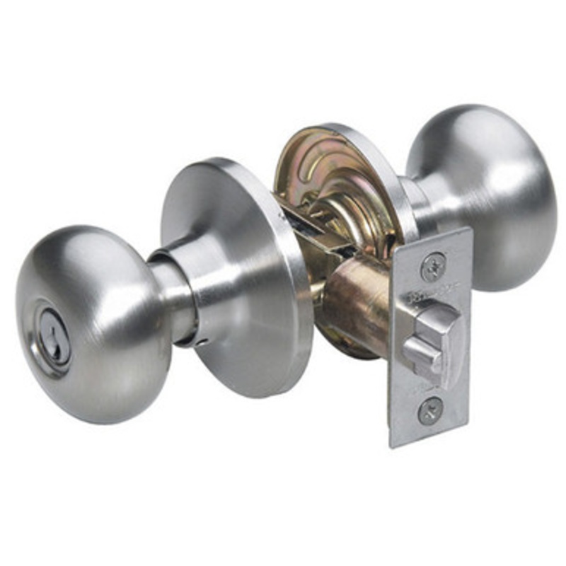 Master Lock BC0115KA4 Biscuit Entry Door Knob KW1 – Entry – Grade 3 – Satin Nickel