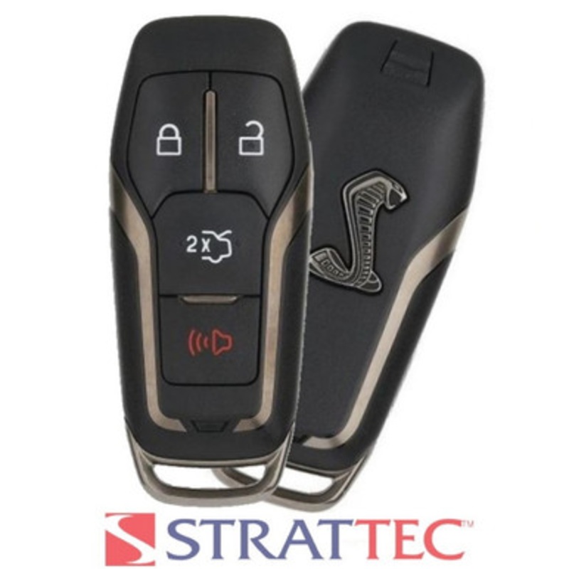 STRATTEC Cobra Logo (5928966) 164-R8143 4-Button Smart Key for Ford Mustang (315 MHZ) – 1 Way