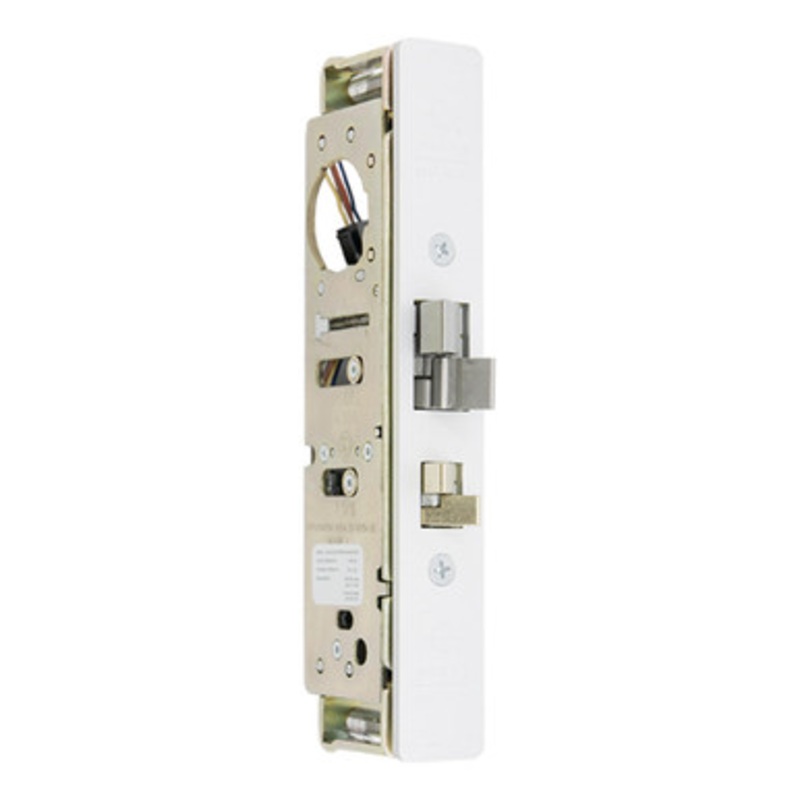 Adams Rite Steel Hawk 4300 Electrified Deadlatch, 1-1/2 Backset, No Monitoring, Surface Mount, Flat/Standard Jamb – Clear Anodized