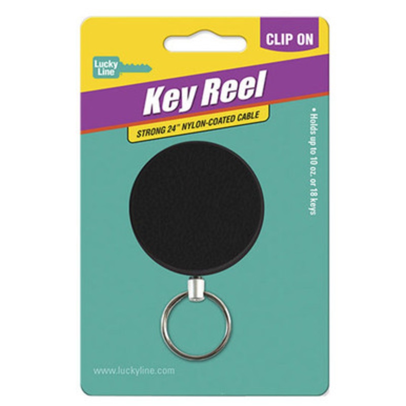 Lucky Line KEY REEL With 24 Nylon Coated Cable BLACK – 1 Pcs – Carded
