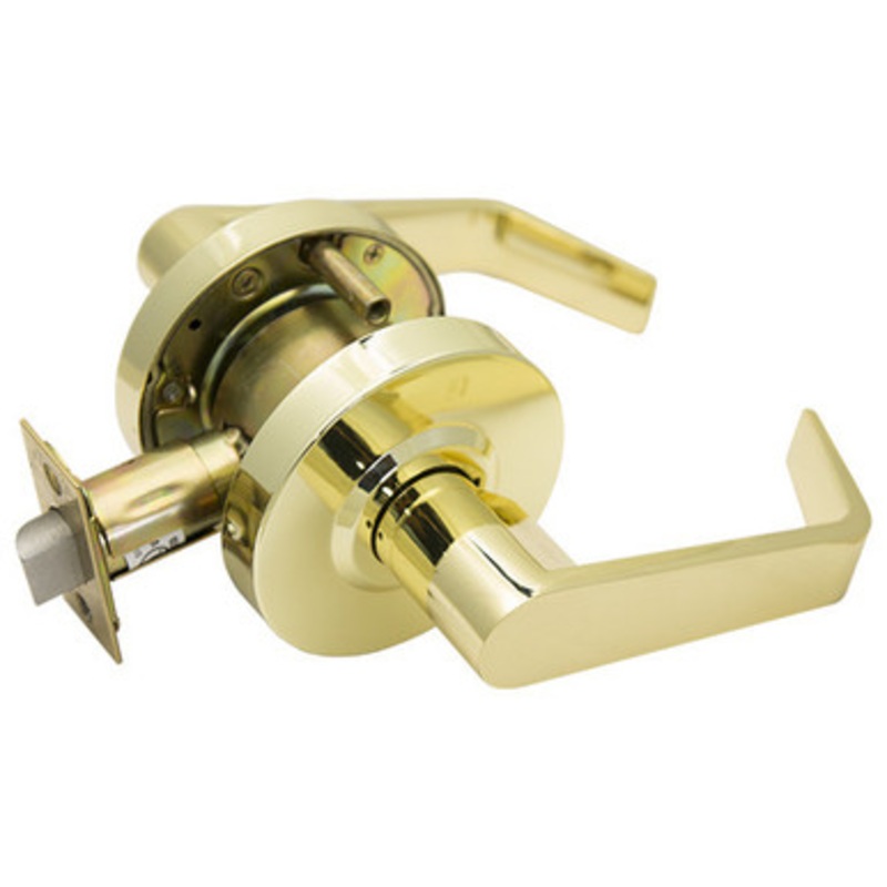 PLS L210 Grade 2 Door Lever 2-3/4 – Passage – Bright Brass US3