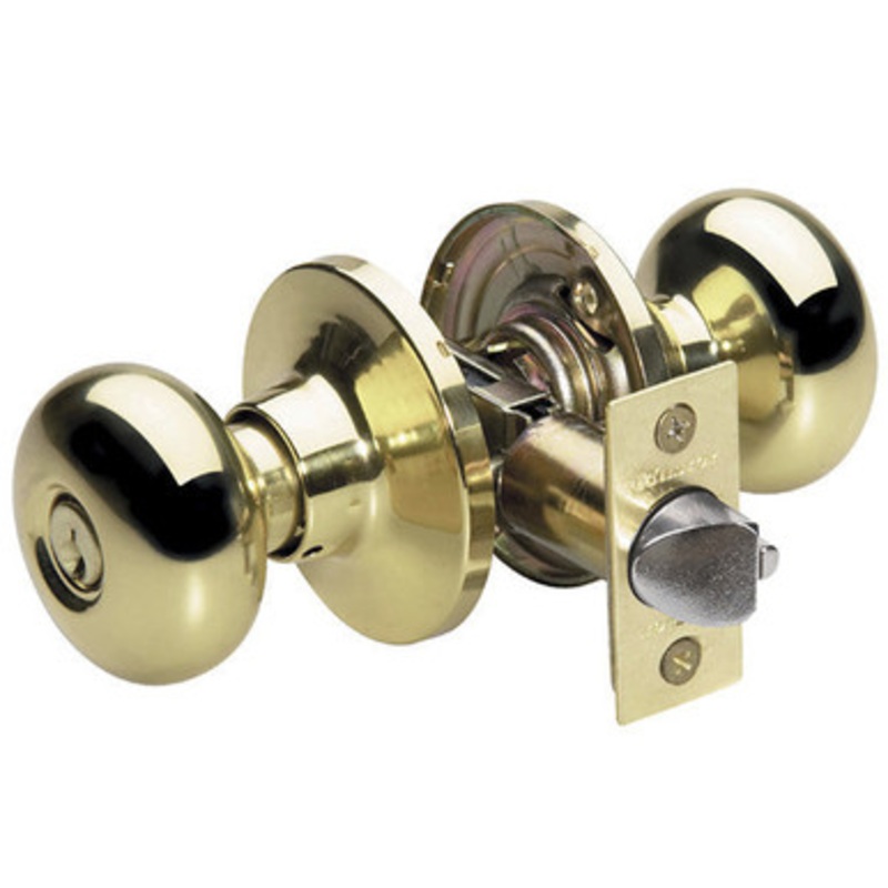 Master Lock BC0203KA4 Biscuit Door Knob KW1 – Storeroom – Grade 3 – Polished Brass