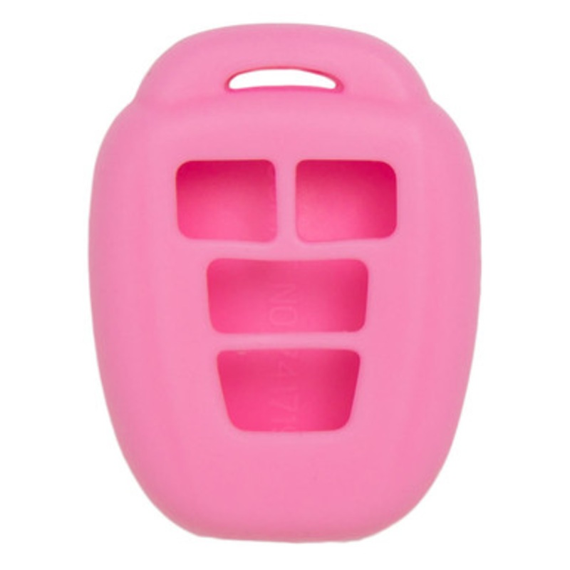 Replacement Silicone Jacket Keyless Remote Cover TYOTAG94 for Toyota 4 Button Remote Key FCC ID: HYQ12BDM HYQ12BEL – Pink