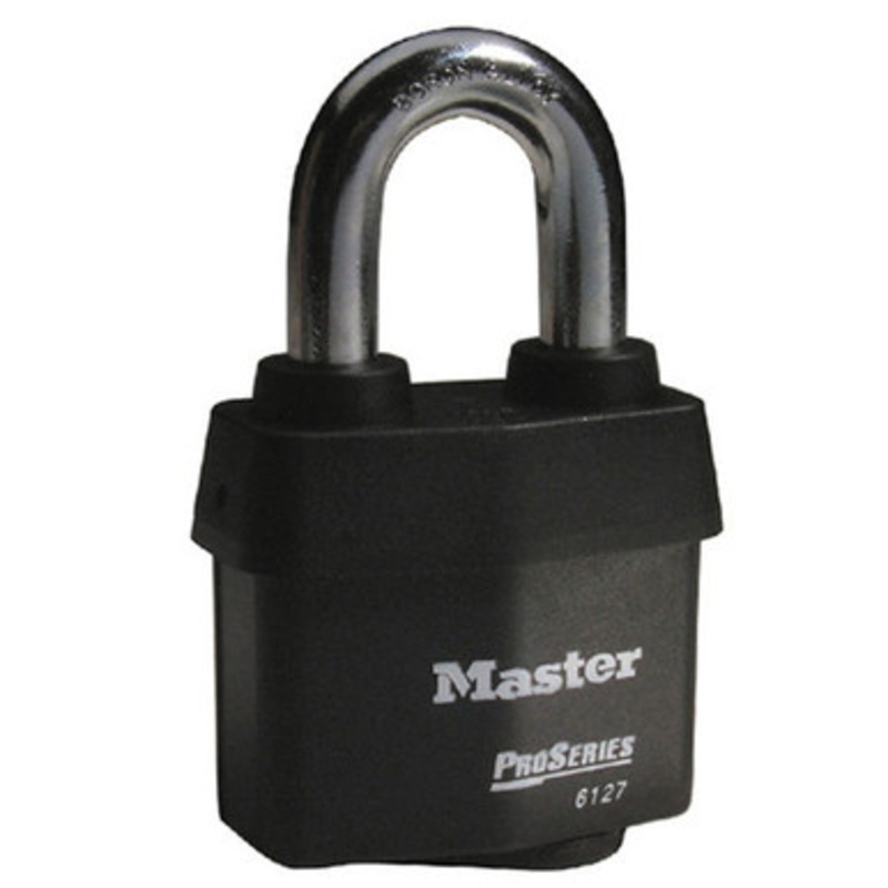 Master Lock #6127 2-5/8 in Wide ProSeries Weather Tough Laminated Steel Pin Tumbler Padlock – Without Cylinder