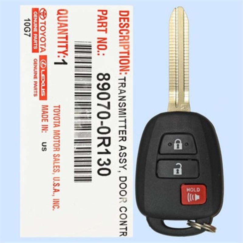 Toyota 3 Button Remote Head Key H Chip, HYQ12BDP, 89070-0R130, 315 MHz – New, OEM