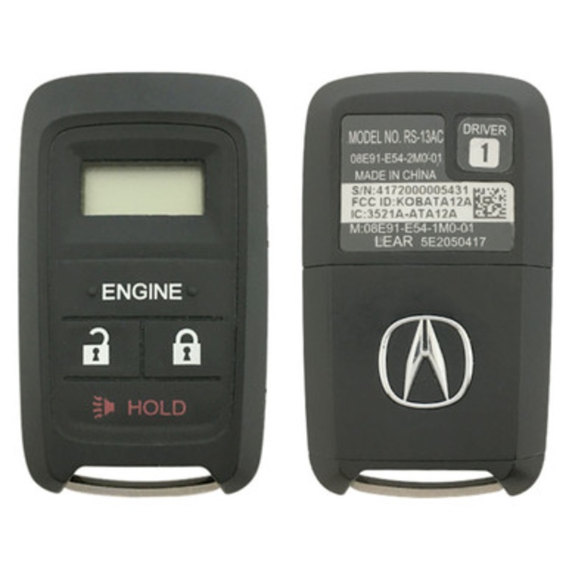 Acura 4 Button Smart Key Dealer Installed KOBATA12A, 08E91-E54-2M0-01, 433 MHz – Refurbished, Grade A